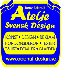 Tommy Adehult - Svensk Design - Konst, design, reklam, fordonsdekor, texter, T-shirts, dekaler, glasdekorationer
